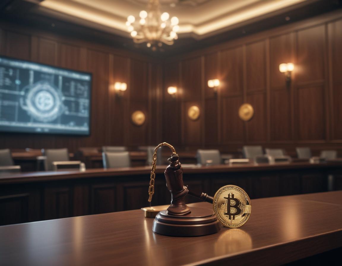 State legislative chamber with lawmakers discussing blockchain policies.