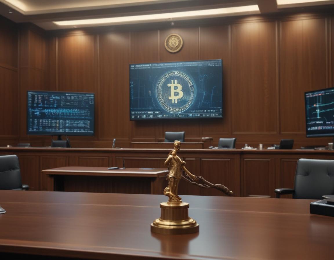 Lawmakers in U.S. Capitol discussing the FIT21 Act on digital tablets.