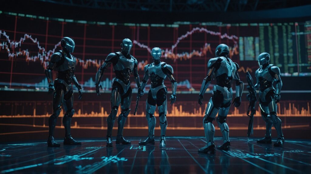 This image has an empty alt attribute; its file name is Leonardo_Kino_XL_Epic_scene_with_multiple_AI_bots_represented_0-1024x574.jpg