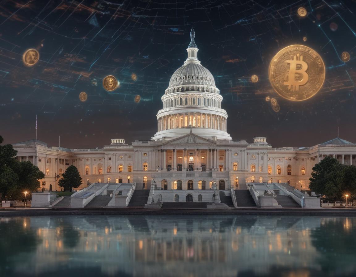 U.S. state map overlaid with blockchain designs